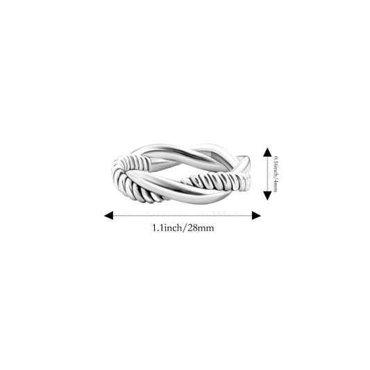 RYQEN Entwined Eternity Twisted Ring Double band crossover ring Geometric crossover design Everyday luxury ring Minimalist ring 2025