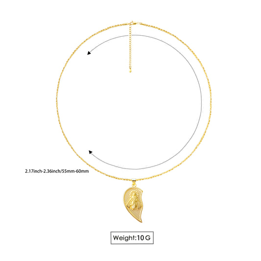 RYQEN Virgin Mary & Cross religious necklace Sacred Heart Duo Couple's Necklace Christian love token gift TikTok viral religious jewelry