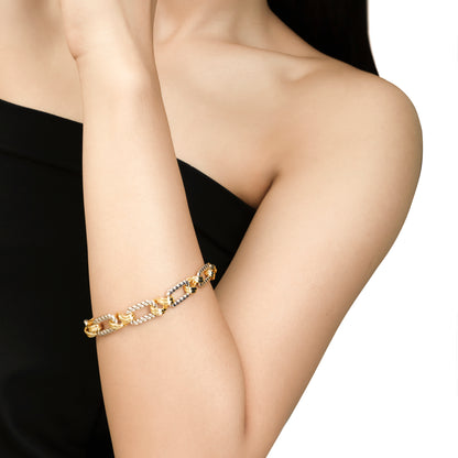 RYQEN DuoWeave Twist Bracelet  Yin yang metal bracelet Statement cuff for women TikTok viral fashion accessory Designer Bracelet for women