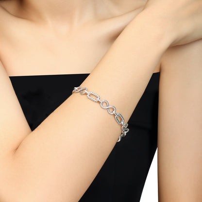 RYQEN Twisted Link Chain Bracelet TwistLuxe Elegance Chain Bracelet Delicate wrist jewelry for layering Mobiusu Loop chain Bracelet TikTok viral dainty jewelry 2025