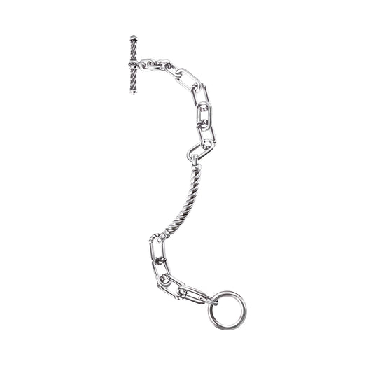 RYQEN TwistLink Silver Statement Bracelet Patchwork Rhapsody Chain Bracelet Trendy TikTok jewelry Unique twist design bracelet