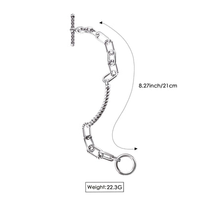 RYQEN TwistLink Silver Statement Bracelet Patchwork Rhapsody Chain Bracelet Trendy TikTok jewelry Unique twist design bracelet