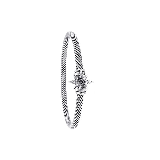 RYQEN micro-pavéd cubic zirconia star cuff Celestial Twist Star Bracelet Retro-style cuffs Stellar Twist Constellation Cuff Celestial Jewelry Minimalist luxury bracelet 2025