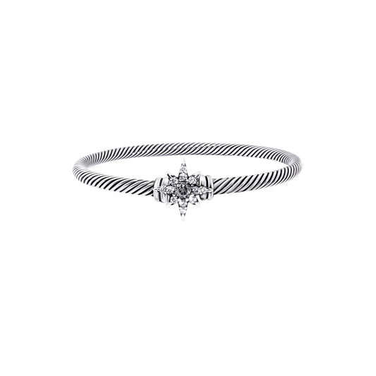 RYQEN micro-pavéd cubic zirconia star cuff Celestial Twist Star Bracelet Retro-style cuffs Stellar Twist Constellation Cuff Celestial Jewelry Minimalist luxury bracelet 2025