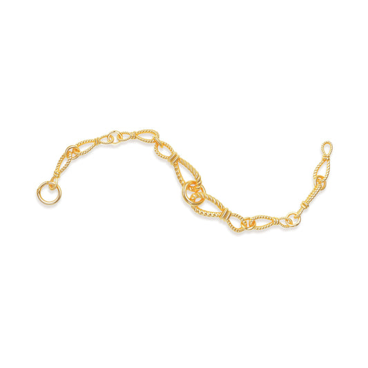 RYQEN Rope pattern Twisted rope gold chain bracelet Baroque vintage style gold bangles everyday fashion jewelry for girls gifts