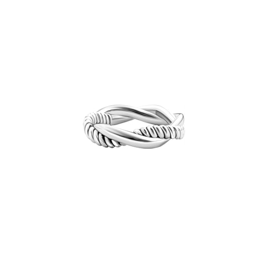 RYQEN Entwined Eternity Twisted Ring Double band crossover ring Geometric crossover design Everyday luxury ring Minimalist ring 2025