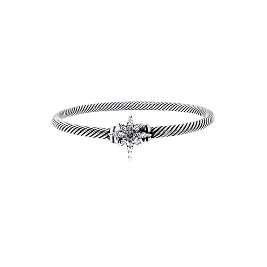 RYQEN micro-pavéd cubic zirconia star cuff Celestial Twist Star Bracelet Retro-style cuffs Stellar Twist Constellation Cuff Celestial Jewelry Minimalist luxury bracelet 2025