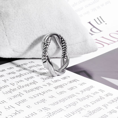 RYQEN Entwined Eternity Twisted Ring Double band crossover ring Geometric crossover design Everyday luxury ring Minimalist ring 2025