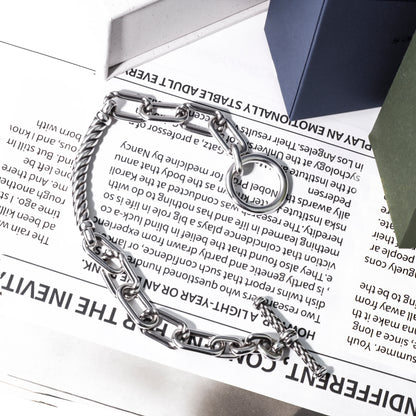 RYQEN TwistLink Silver Statement Bracelet Patchwork Rhapsody Chain Bracelet Trendy TikTok jewelry Unique twist design bracelet