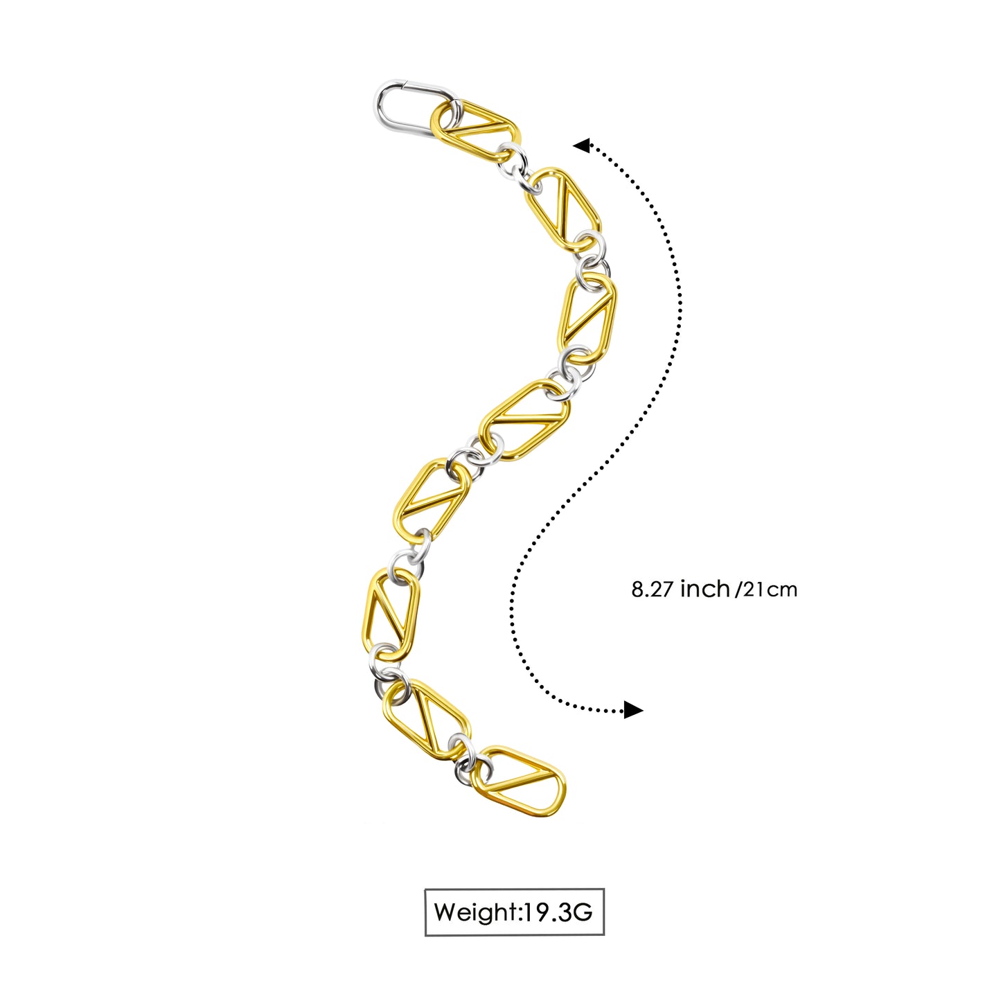 RYQEN Geometric Chain Bracelet Two - Tone Geometric Chain Bracelet Luxury twisted chain accessory Statement bracelet for fashion lovers