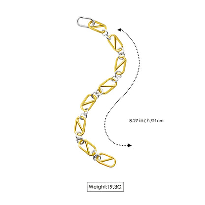 RYQEN Geometric Chain Bracelet Two - Tone Geometric Chain Bracelet Luxury twisted chain accessory Statement bracelet for fashion lovers