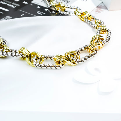 RYQEN DuoWeave Twist Bracelet  Yin yang metal bracelet Statement cuff for women TikTok viral fashion accessory Designer Bracelet for women
