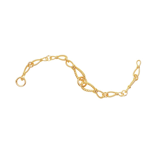 RYQEN Rope pattern Twisted rope gold chain bracelet Baroque vintage style gold bangles everyday fashion jewelry for girls gifts