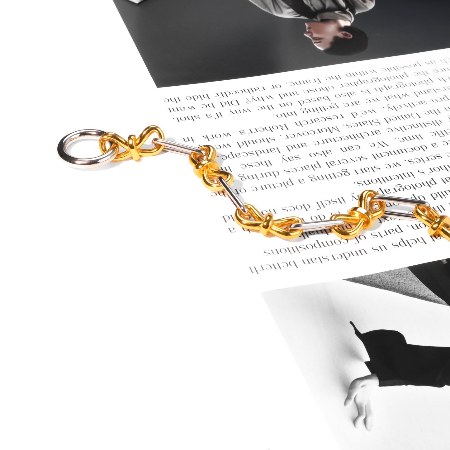 RYQEN BowLuxe Dual-Tone Chain Bracelet Gold & silver bow chain bracelet Stackable fashion bracelet Must-have 2025 Bracelet