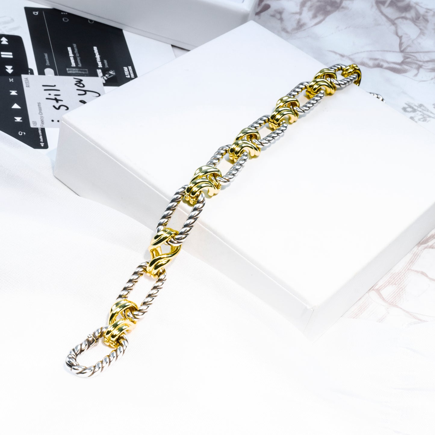 RYQEN DuoWeave Twist Bracelet  Yin yang metal bracelet Statement cuff for women TikTok viral fashion accessory Designer Bracelet for women