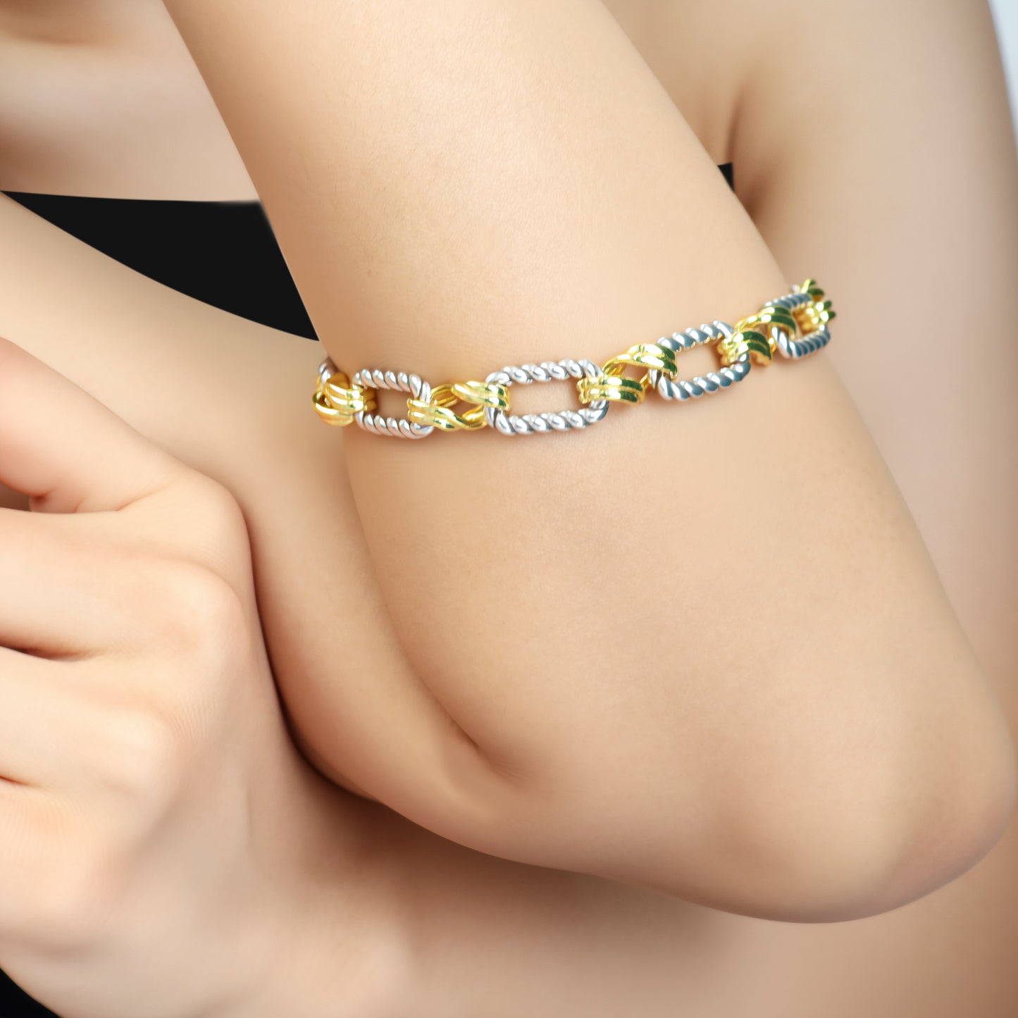 RYQEN DuoWeave Twist Bracelet  Yin yang metal bracelet Statement cuff for women TikTok viral fashion accessory Designer Bracelet for women