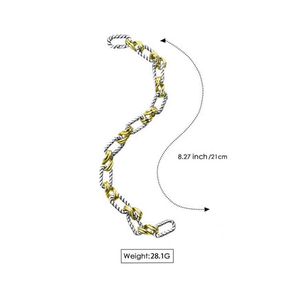 RYQEN DuoWeave Twist Bracelet  Yin yang metal bracelet Statement cuff for women TikTok viral fashion accessory Designer Bracelet for women