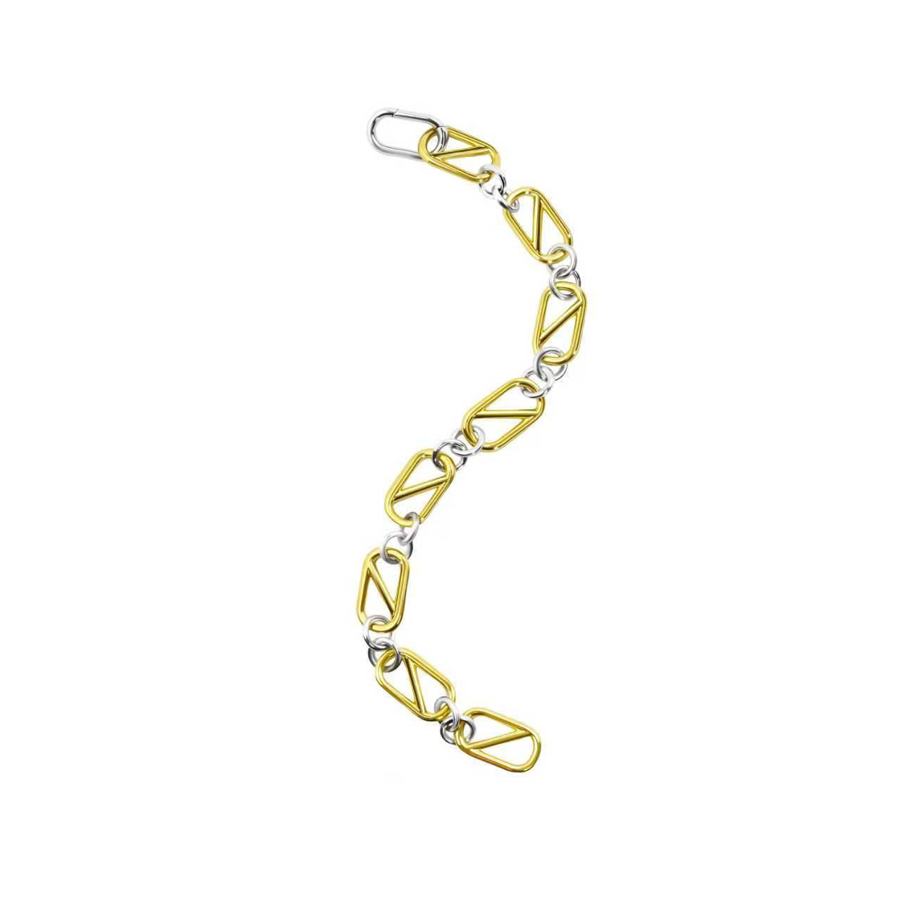 RYQEN Geometric Chain Bracelet Two - Tone Geometric Chain Bracelet Luxury twisted chain accessory Statement bracelet for fashion lovers